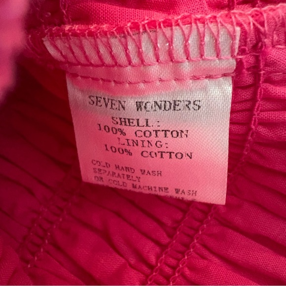 Seven Wonders Off The Shoulder Pink Smocked Cotton Mini Dress, Sz 8 - Picture 13 of 13